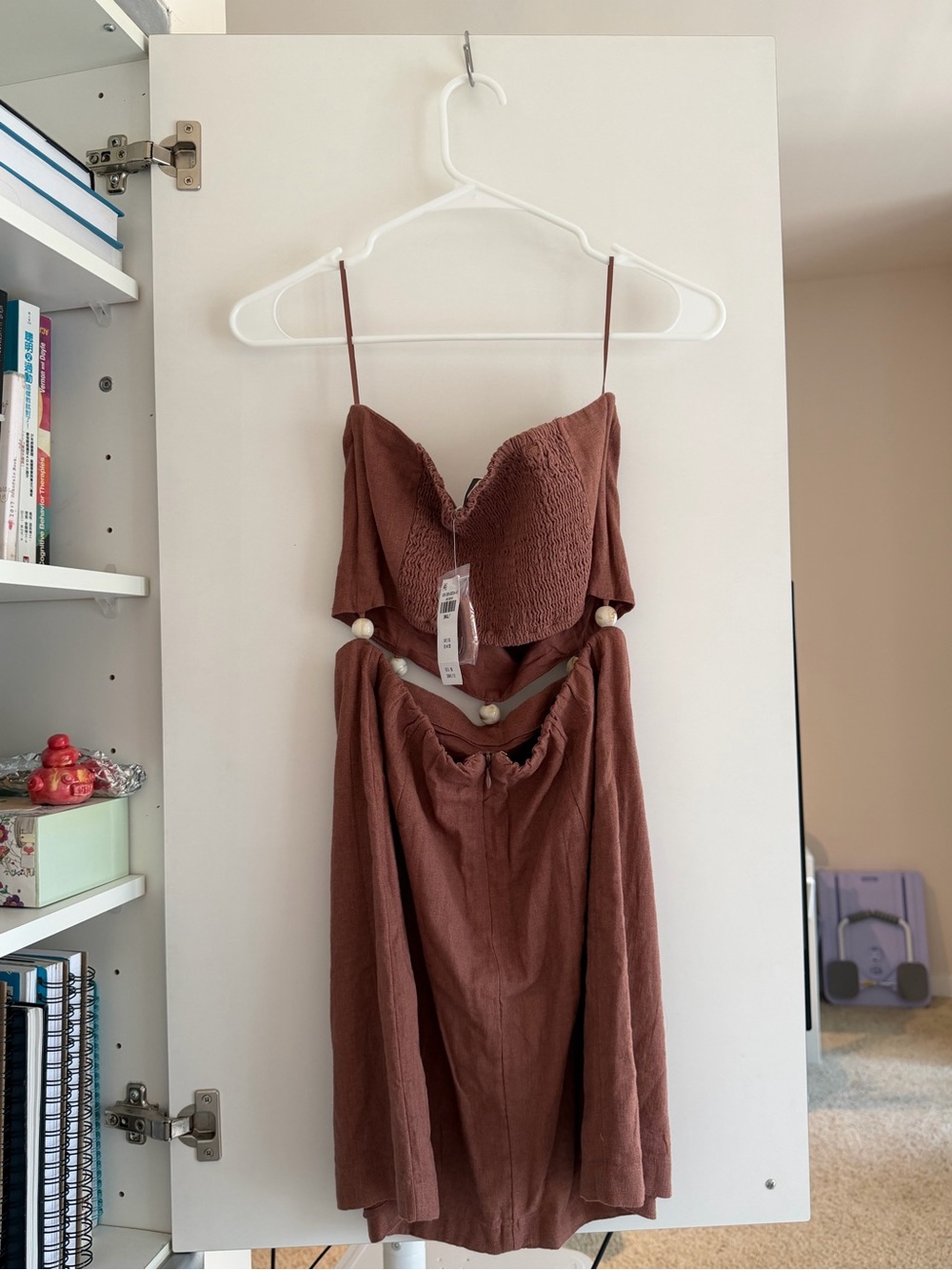 Abercrombie & Fitch Strapless Brown Two-Piece Dress Set - Picture 1 of 3